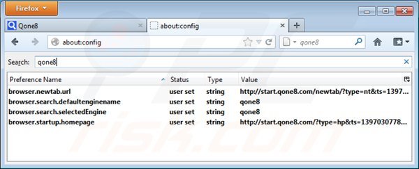 Rimuovere start.qone8.com dal motore di ricerca predefinito di Mozilla Firefox