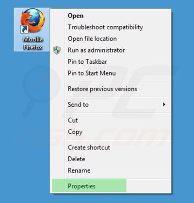 Rimuovere start.qone8.com dal collegamento rapido a Mozilla Firefox step 1