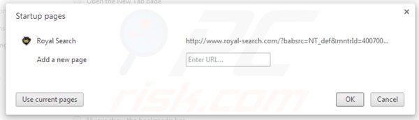 Rimuovere royal-search.com dalla Google Chrome homepage