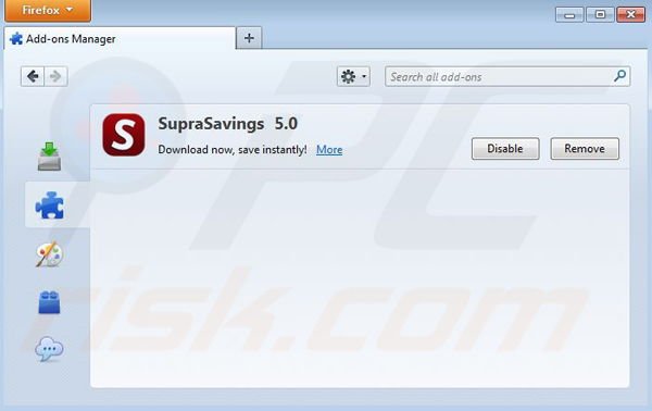 Rimuovere RR Savings da Mozilla Firefox step 2