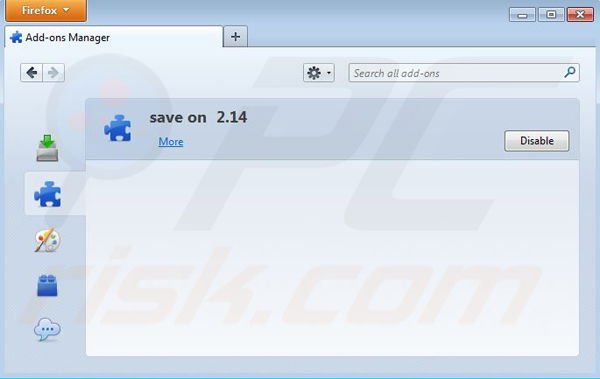 Rimuovere Save On da Mozilla Firefox step 2