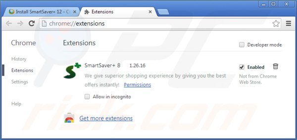 Rimuovere smartsaver da Google Chrome step 2
