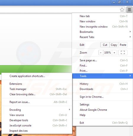 Rimuovere trustedealz da Google Chrome step 1