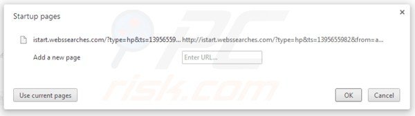 Rimuovere istart.webssearches.com dalla Google Chrome homepage