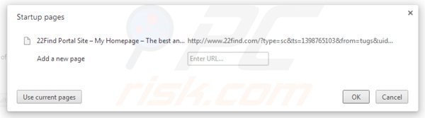 Rimuovere 22find.com dalla Google Chrome homepage