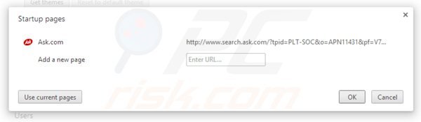 Rimuovere ask social toolbar dalla Google Chrome homepage
