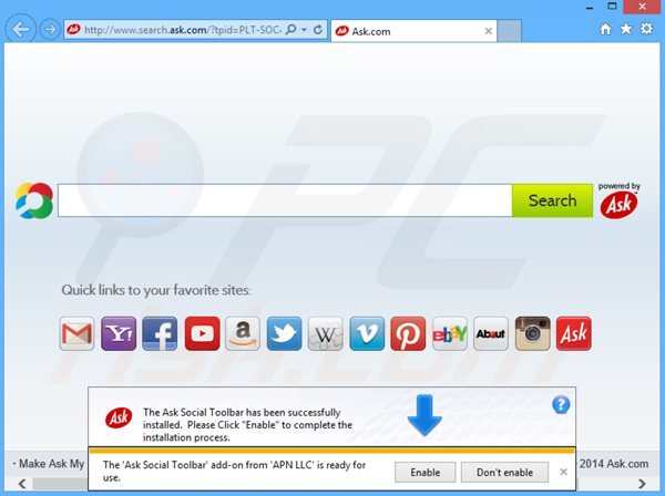ask social toolbar