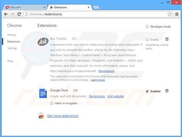 Rimuovere ask-tb.com da Google Chrome