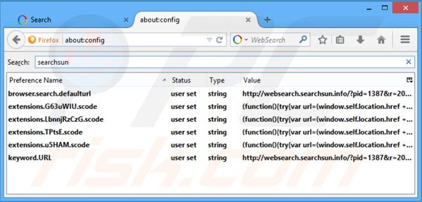 Rimuovere websearch.awsomesearchs.info dal motore di ricerca di Mozilla Firefox
