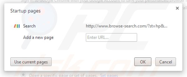 Rimuovere browse-search.com dalla Google Chrome homepage