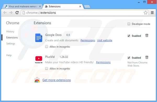 Rimuovere Cinema-Plus ads da Google Chrome step 2