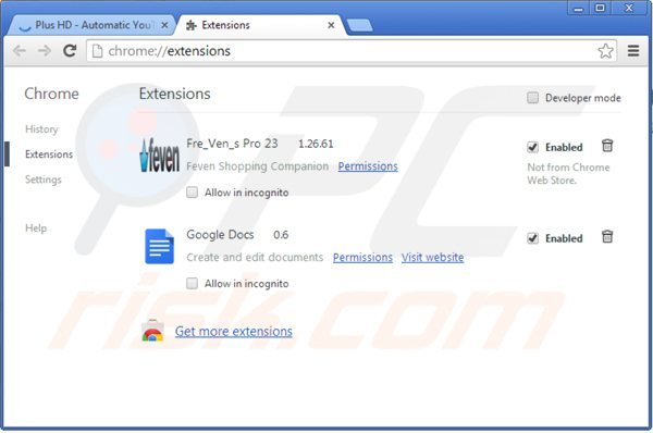 Rimuovere ClipHD da Google Chrome step 2