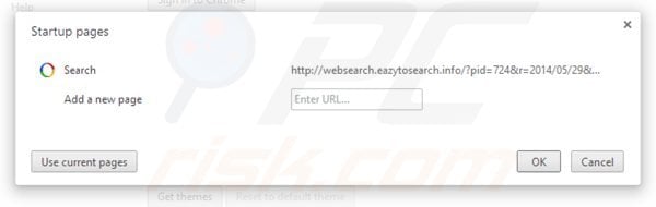 Rimuovere websearch.eazytosearch.info dalla Google Chrome homepage