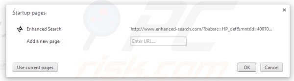 Rimozione di enhanced-search.com dalla home page di Google Chrome: