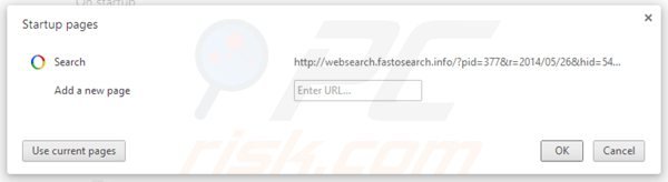 Rimuovere websearch.fastosearch.info dalla Google Chrome homepage