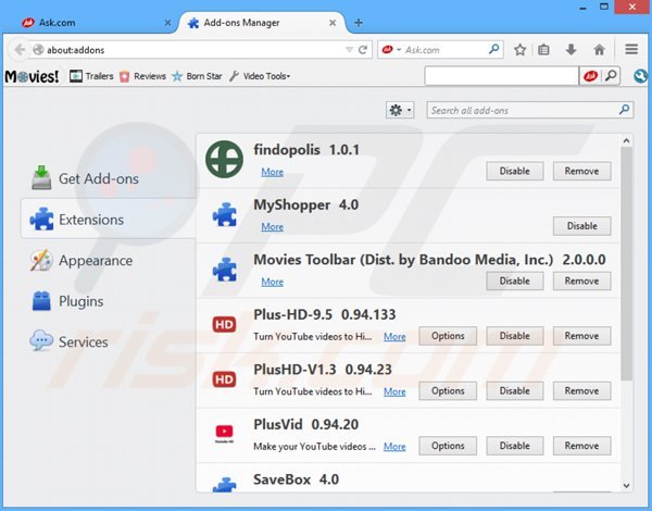 Rimuovere OffersWizard da Mozilla Firefox step 2