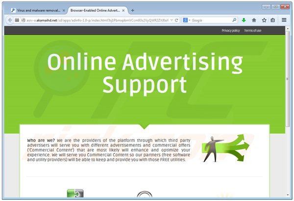 online advertising support virus