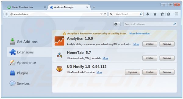Rimuovere Rich Media View ads da Mozilla Firefox step 2