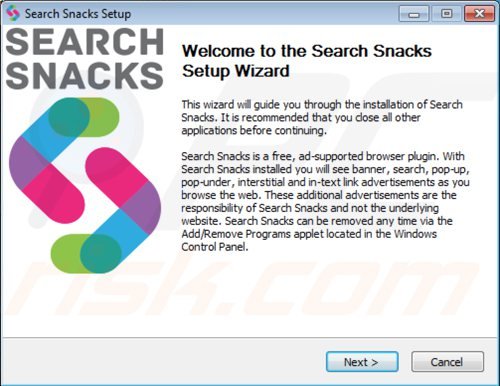 search snacks adware installer