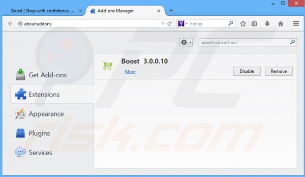 Rimuovere Shop with Boost da Mozilla Firefox step 2