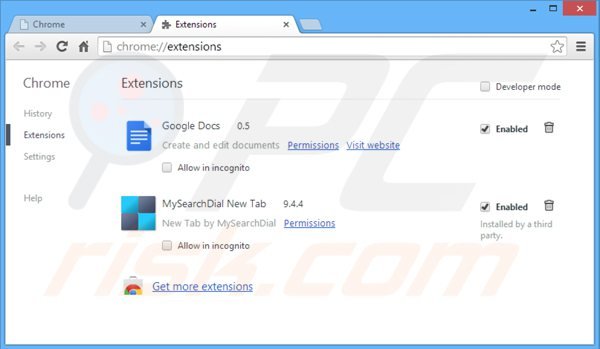 Rimuovere speedial.com da Google Chrome