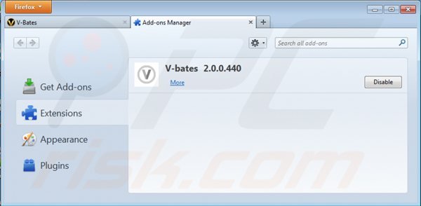 Rimuovere V-Bates Shopper ads da Mozilla Firefox step 2