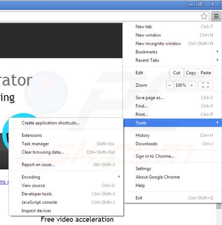 Rimuovere Youtube Accelerator da Google Chrome step 1