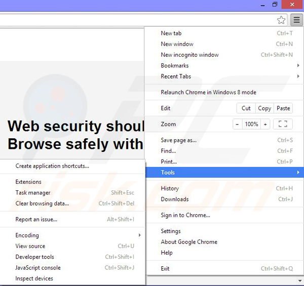 Rimuovere Browser Hero da Google Chrome step 1