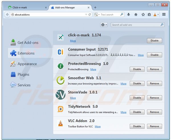 Rimuovere clicknmark ads da Mozilla Firefox step 2