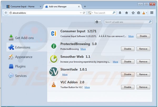 Rimuovere Consumer Input da Mozilla Firefox step 2