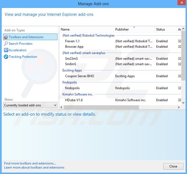 Rimuovere Idlecrawler da Internet Explorer step 2