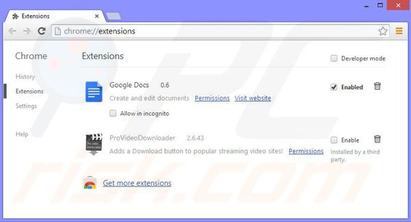 Rimuovere Movie Wizard da Google Chrome step 2