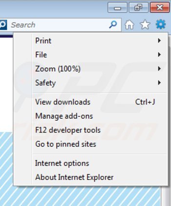 Rimuovere PassWidget da Internet Explorer step 1