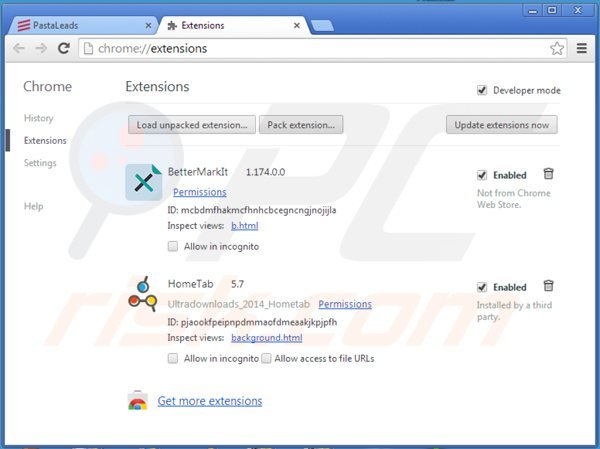 Rimuovere PastaQuotes da Google Chrome step 2