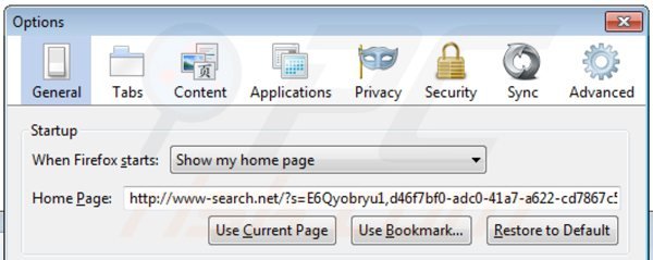 Rimuovere www-search.net dalla Mozilla Firefox homepage