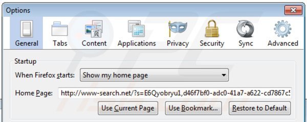 Rimuovere www-search.net dalla Mozilla Firefox homepage