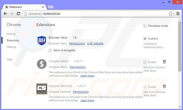 Rimuovere Browser Guard da Google Chrome step 2