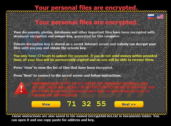 Your personal files are encrypted (citroni) ransomware