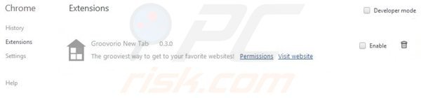 Rimuovere Groovorio.com da Google Chrome
