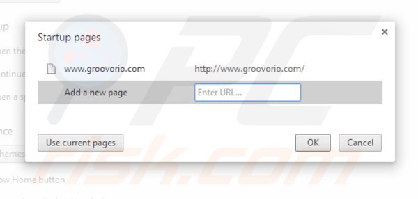 Rimuovere groovorio.com dalla Google Chrome homepage