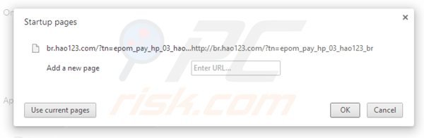 Rimuovere hao123.com dalla Google Chrome homepage
