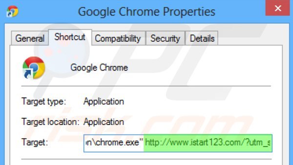 Rimuovere istart123.com da Google Chrome step 2