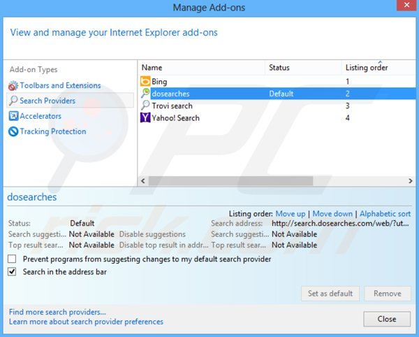 Rimuovere istart123.com dal motore di ricerca di Internet Explorer 