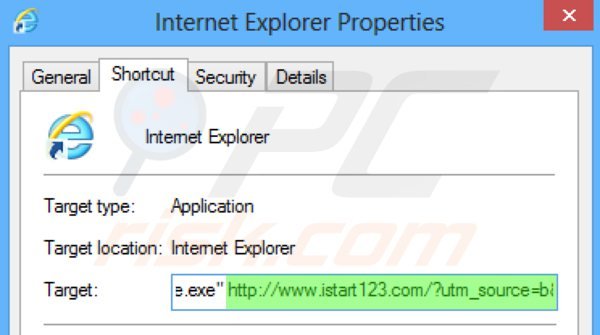 Rimuovere istart123.com da Internet Explorer step 2