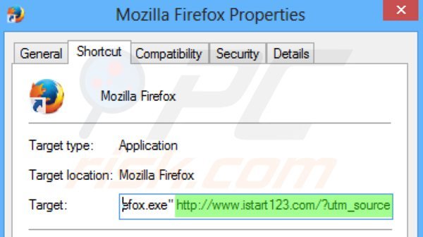 Rimuovere istart123.com da Mozilla Firefox step 2