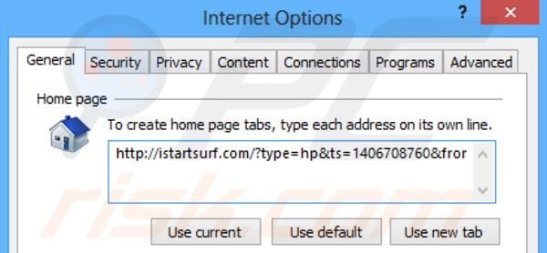 Rimuovere istartsurf.com redirect da Internet Explorer