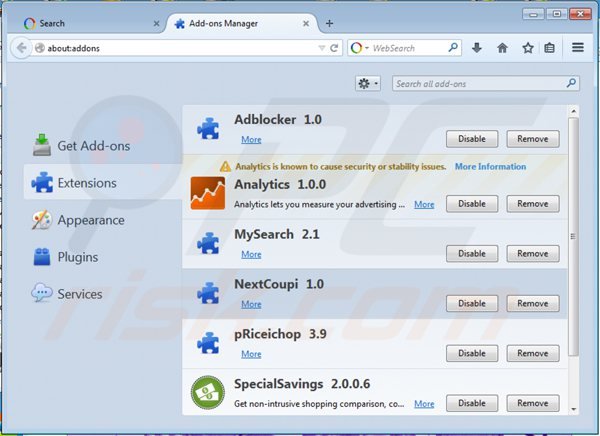 Rimuovere NextCoup ads da Mozilla Firefox step 2