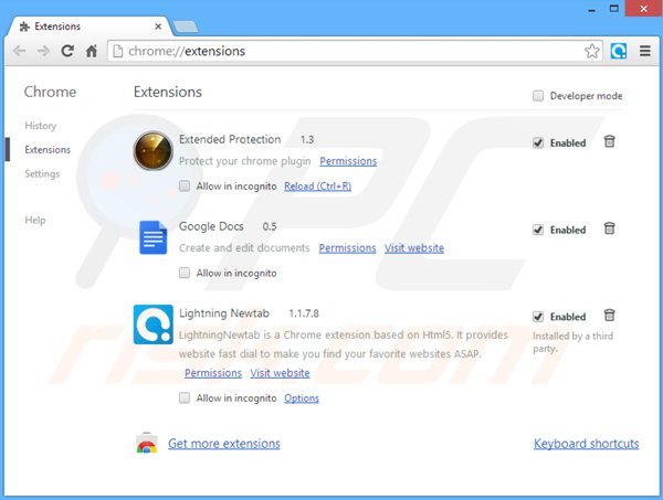 Rimuovere searches.vi-view.com dalle estensioni di Google Chrome