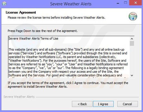 Installazione di Severe Weather Alerts