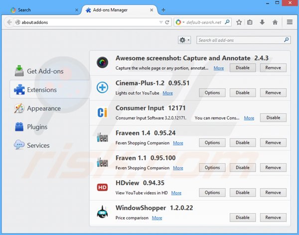 Rimuovere SmartWeb ads da mozilla firefox step 2